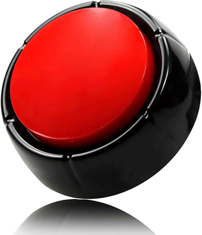 Recording Button - Funny Talking Dog Button for Pet Communication & Classroom Activities, Easy Record & Playback Sound Buttons, Office Toys with Multifunctional Voice Message Feature (Red)