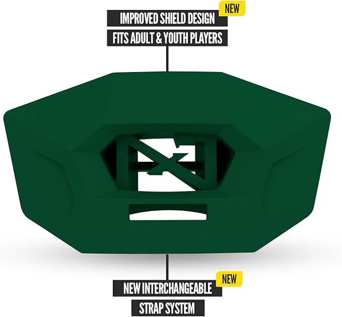 Nxtrnd One Pro Football Mouth Guard, Interchangeable Strap, Fits Adult & Youth (Dark Green)