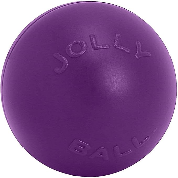 Jolly Pets Push-n-Play Ball Dog Toy, 6 Inches/Medium, Red (306 RD)