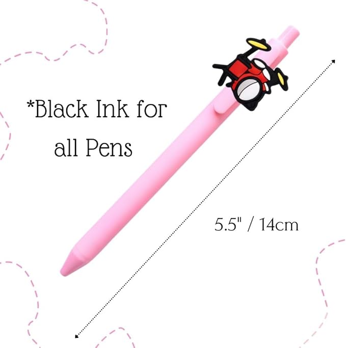 YJ PREMIUMS 10PC Music Pens Song Writing Pen Musical Instruments Lyrics Rhythm Guitar Violin Drums Office Supply Recital Gifts For Music Lovers Choirmates Piano Teacher Students Bandmates Musicians