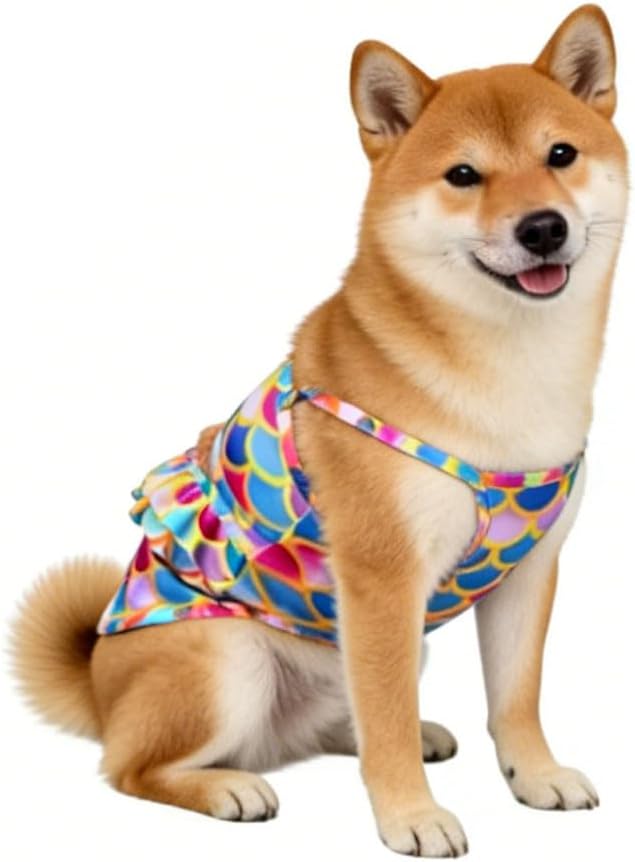 Funny Dog Swimwear Bikini Summer Dog Clothes Beach Swimsuit Puppy Bathing Suit Puppy Vest Cooling Pet Shirt for Small Dogs, Cat Apparel (Mermaid, Medium)