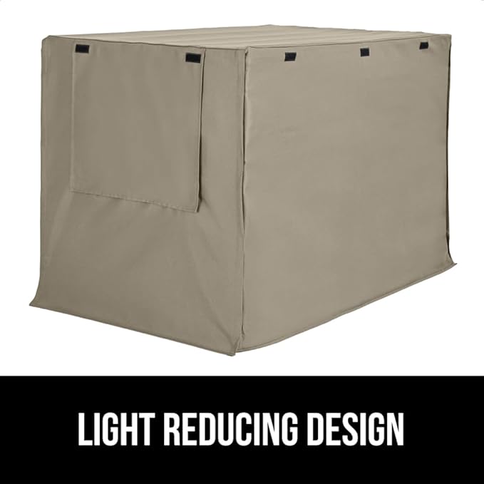 GORILLA GRIP Dog Crate Covers Compatible with Amazon Basics Dog Crates, All Sides Open, Privacy Cover Fits 30" Wire Kennel, Breathable Mesh Windows, Light Reducing Puppy Training Cage Topper, Taupe