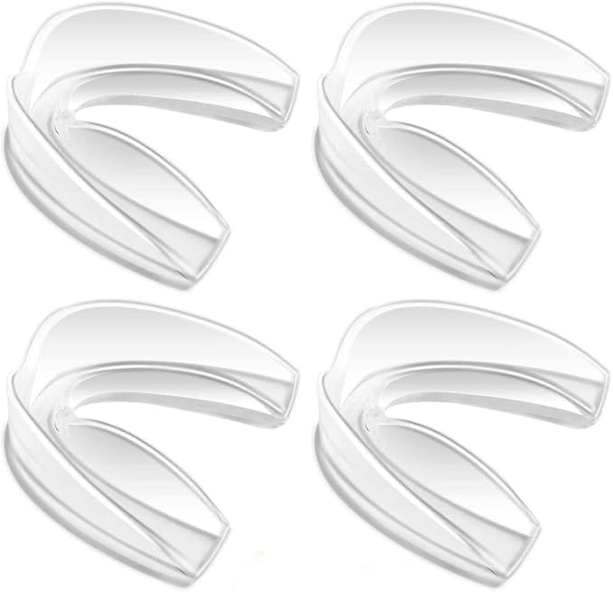 Coolrunner Mouth Guard Sports, 4 Pack Athletic Mouth Guards, Professional Moldable Youth Mouthguard for Maximum Protection, Customizable for Comfort - Fits Any Size Mouth(12 Years or Older)