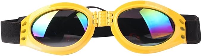 NACOCO Pet Glasses Dog Sunglasses Dog Glasses Golden Retriever Samoyed Sunglasses Goggles Big Dog Sunglasses (Yellow)