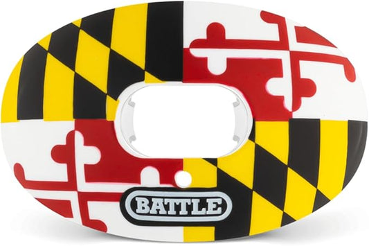 Battle Sports Oxygen Football Mouthguard - Football Mouth Guard with Strap, Superior Airflow & Better Performance, Maximum Breathability, Works with Braces - Maryland
