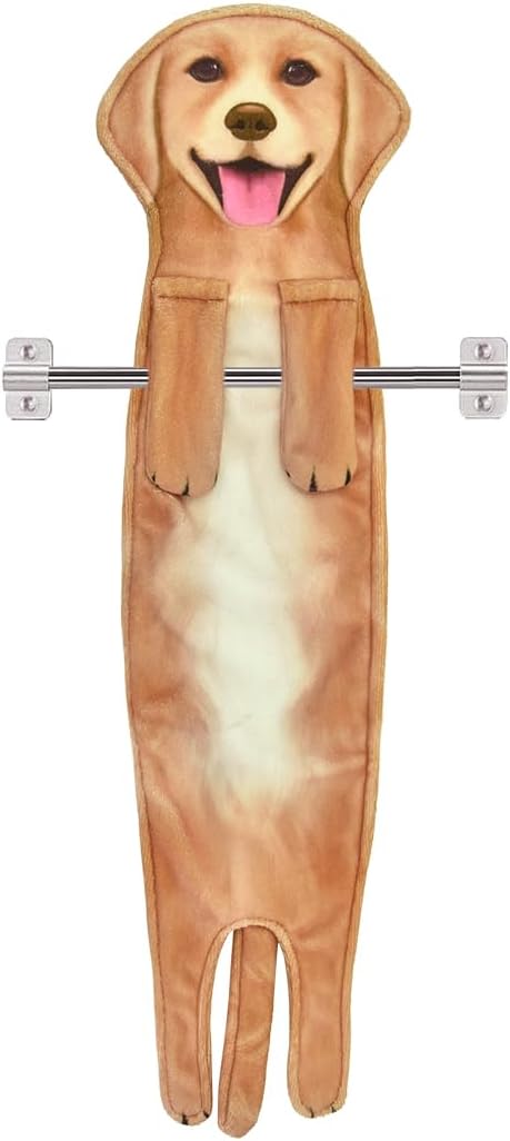 Golden Retriever Funny Hand Towels for Bathroom Kitchen Decor Dog Towel Decorative Hanging Washcloths Face Towels Super Absorbent Soft Housewarming Funny Gifts Dog Lovers for Women