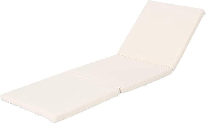 Christopher Knight Home Jamaica Outdoor Water Resistant Chaise Lounge Cushions, 2-Pcs Set, Cream