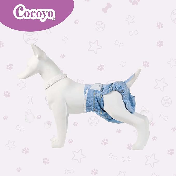 COCOYO Disposable Dog Diapers Female, Doggie Diapers Female,Puppy Diapers Female, Super Absorbent, Breathable, Wetness Indicator (X-Large, 32)