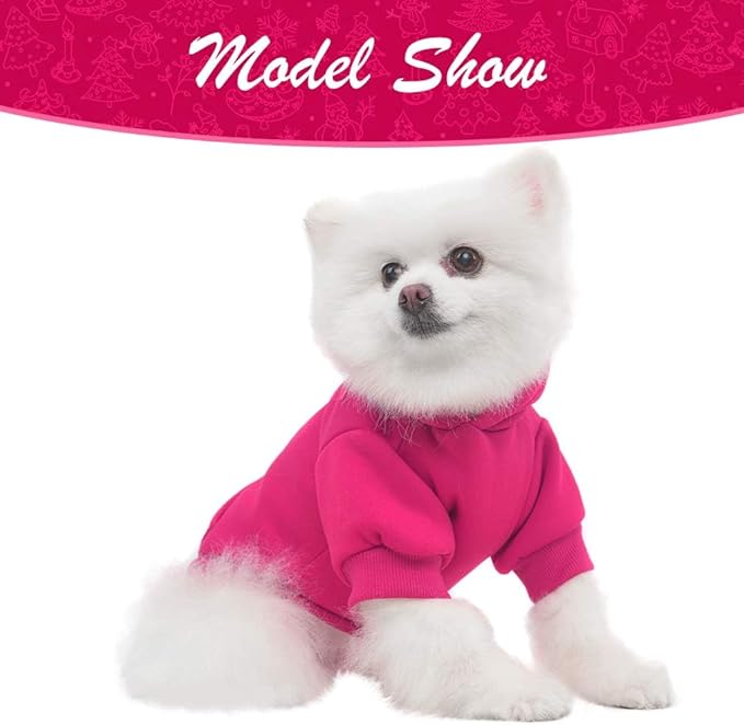 KOOLTAIL Dog Hoodie for Large Medium Small Dogs,Soft&Warm Pet Sweater with Leash Hole and Pocket Boy Girl,Puppy Fall Winter Jacket Clothes,French Pitbull Cold Weather Coat Sweatshirt,Deep Pink SM