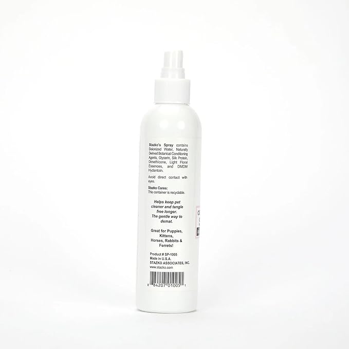 MPP Dog and Cat Conditioning Spray Gentle Anti Static Dematting for All Fur Types (8 oz), clear