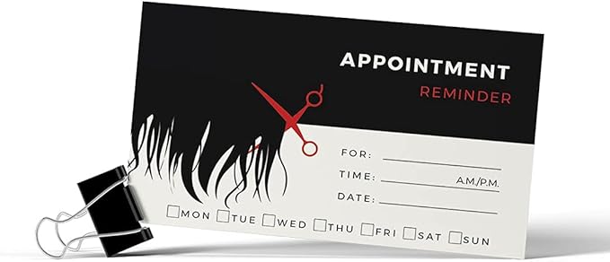 Andaz Press Hair Boutique Appointment Business Cards for Hair Salon, Client Reminder, Beauty Parlor, Beauty Salon, Hairstyling, Hairdressing, Haircut, Cosmetologists Bulk 100 Cards, 2 x 3.5-Inch