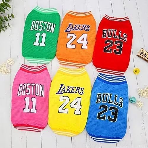 Dog Clothes Basketball Mesh Breathable T-Shirt,Pet Clothes Puppy Sportswear Spring/Summer Fashion Dog Shirt. (Pink, Large)