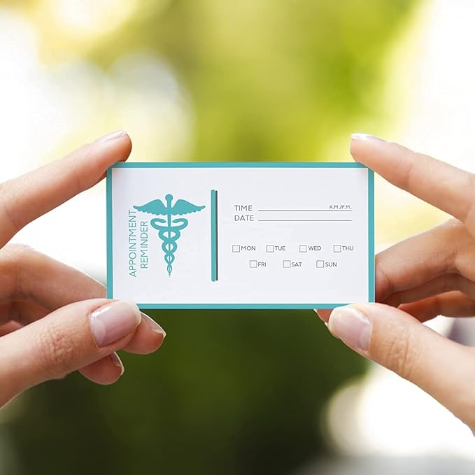 Andaz Press Healthcare Appointment Business Cards for Medical Office, Client Reminder, Healthcare Office, Clinic, Surgeon, Pediatrics, Therapy, Doctors Office, Patient, Bulk 100 Cards, 2 x 3.5-Inch