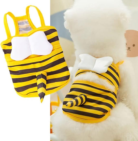 Funny Dog Swimwear Bikini Summer Dog Clothes Beach Swimsuit Puppy Bathing Suit Puppy Vest Cooling Pet Shirt for Small Dogs, Cat Apparel (XX-Large, Yellow Bee)