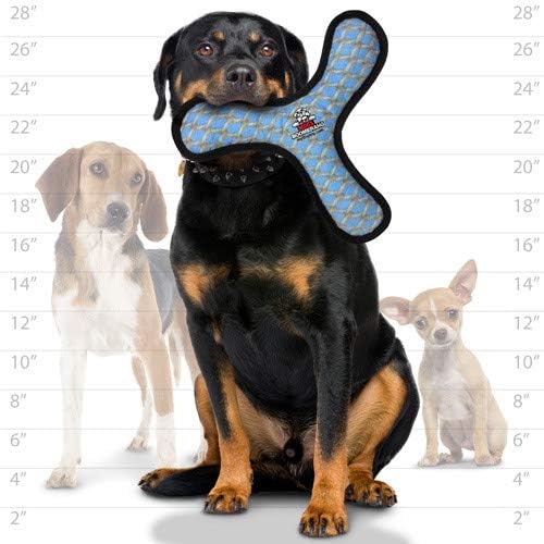 TUFFY - World's Tuffest Soft Dog Toy - MEGA -Multiple Layers. Made Durable, Strong & Tough. Interactive Play (Tug, Toss & Fetch). Machine Washable & Floats (Boomerang Chain Link, Large 2 Pack)