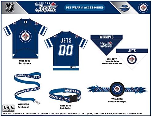 Pets First NHL Winnipeg Jets Jersey for Dogs & Cats, Large. - Let Your Pet be a Real NHL Fan!