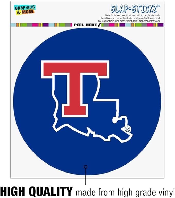 Louisiana Tech University Bulldogs Logo Automotive Car Window Locker Circle Bumper Sticker