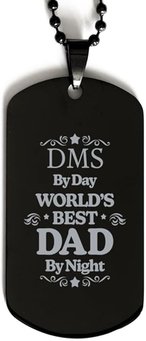 DMS Necklace - Dad Dog Tag for Medical Sonographer Ultrasound Technician Diagnostic Medical Sonographer Imaging - Father's Day Gifts from Son Daughter Wife Christmas, Birthday
