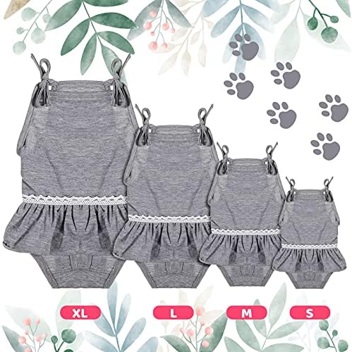 3 Pieces Reusable Dog Diapers Female Dog Period Diapers Washable Puppy Sanitary Panties with Adjustable Suspender Pet Underwear Jumpsuits for Female Doggy Doggie Puppy(S)