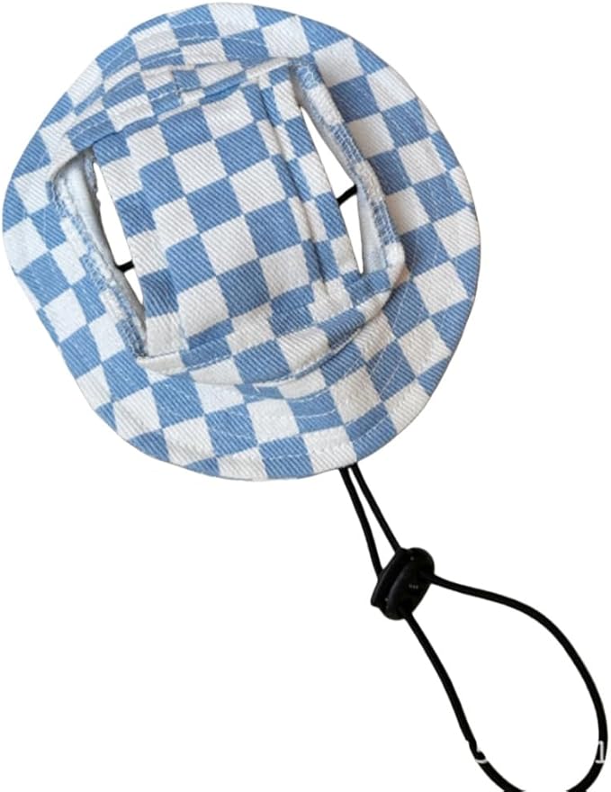 Round Brim Princess Hat Visor Hat Pet Dog Mesh Porous Sun Hat with Ear Holes for Small, Extra Small Dog Teddy, Pug, Chihuahua, Shih Tzu, Yorkshire Terriers, Papillon U-Blue S