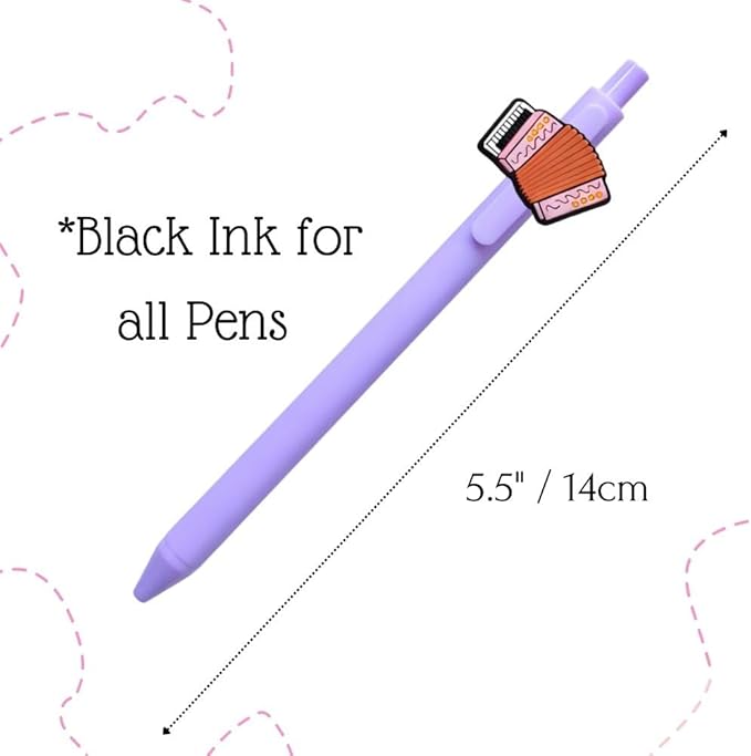 YJ PREMIUMS 10PC Music Pens Song Writing Pen Musical Instruments Lyrics Rhythm Guitar Violin Drums Office Supply Recital Gifts For Music Lovers Choirmates Piano Teacher Students Bandmates Musicians