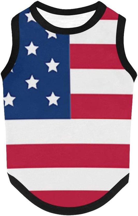 4th of July Vest for Dog American Flag Clothes Small Large Dog Apparel Pet Supplies Shirts (Medium, DLR02)