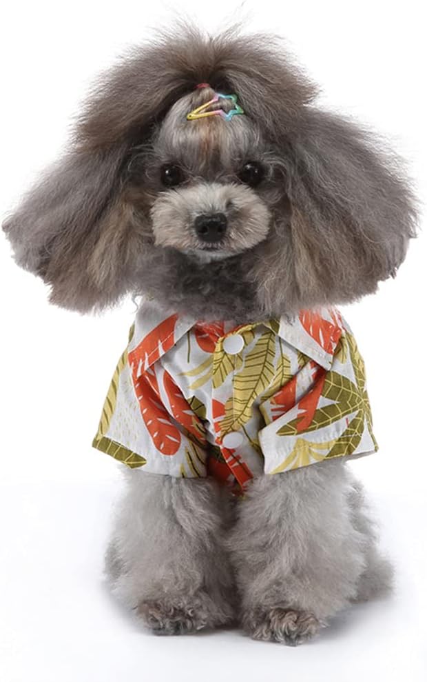 Tangpan Summer Pet Daisy Hawaiian Beach Plaid Print Shirts Clothes for Dog S08 Orange S