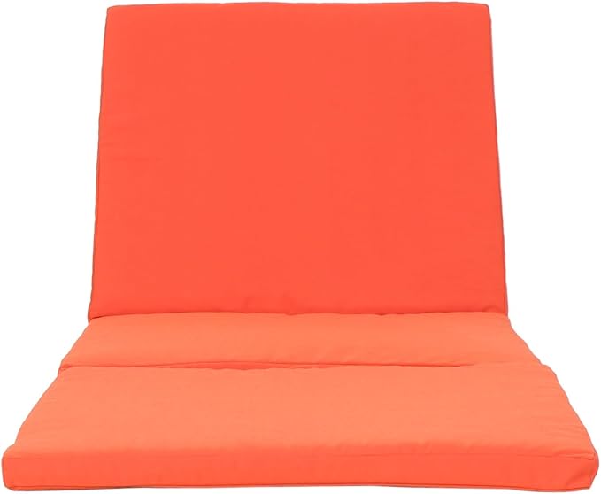 Christopher Knight Home Jamaica Outdoor Water Resistant Chaise Lounge Cushions, 2-Pcs Set, Orange