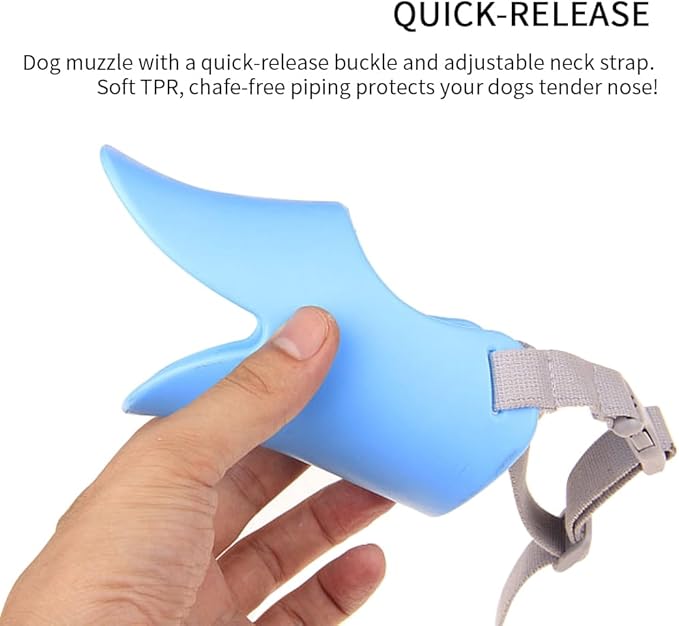 Dog Muzzle,Anti Bite Duck Mouth Shape Dog Mouth Covers,Soft Duck Silicone MouthCover with Adjustable Strap,Small Medium Dogs Muzzle Mask to Prevent Barking,Biting,Chewing(Blue,M:11cm/4.33inch)