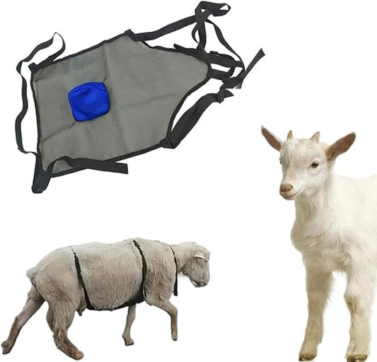 Goat Anti Breeding Apron, Anti Mating Skirt Goat Apron, Anti-mating Sheep Bellyband, Animal Supplies, Livestock Clothing with Adjustable Strap, Anti Breeding Sheep Animal Skirt for Goats Sheep (Blue)