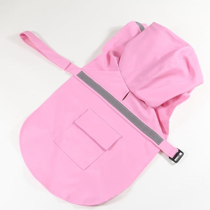 HAPEE Dog Raincoats with Reflective Strip Hoodie,Poncho Jacket for Large Dogs fit Golden Retriever Doodle (D4-Pink, 22B (55-65 lbs))
