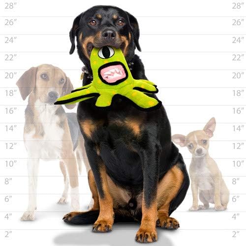 TUFFY® - World's Tuffest Soft Dog Toy - Alien - Multiple Layers. Made Durable, Strong & Tough. Interactive Play (Tug, Toss & Fetch). Machine Washable & Floats. (Green, Large 2 Pack)