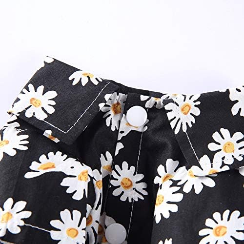 Tangpan Summer Pet Daisy Hawaiian Beach Plaid Print Shirts Clothes for Dog Black M