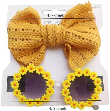 2Pcs/Set Pet Dog Bow Headband Sunflower Sunglasses Cute Summer Beach Pet Accessories Dog Cat Party Costume Photography Props