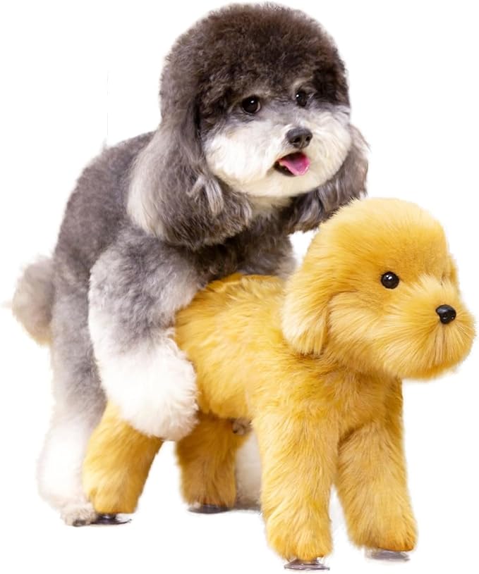 Male Dog Simulation Mating Toy, Teddy Vent Silicone Toy, Sleep Estrus with Heartbeat Plush Toy Dogs, Anxiety Relief Dogs Toy Gift for Dog Lovers 9.8In / 25cm