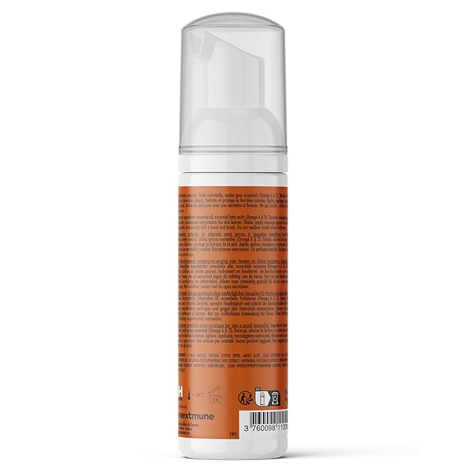 Dermoscent Essential Mousse - Dry Shampoo for Dogs & Small Mammals - Rinse Free Foam to Cleanse Skin & Coat - Odour Control for Smelly Pets - Soap Free - 150ml