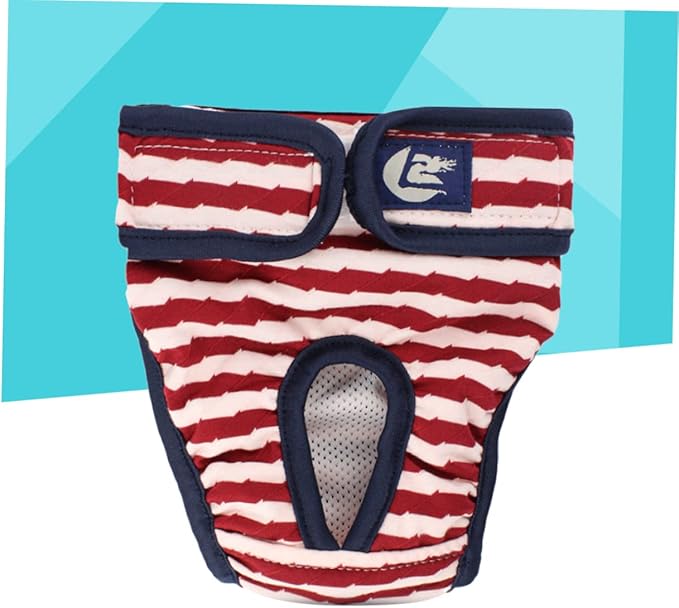 SUPVOX Dog Diapers Puppy Diapers for Female Dogs Menstruation Underwear Stripe Pattern Comfortable Cotton Red Size