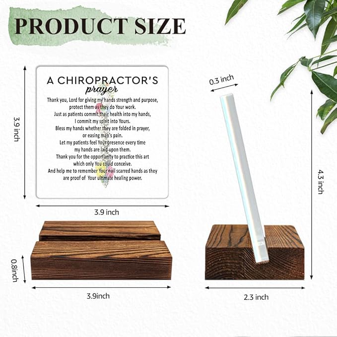 A Chiropractor's Prayer Acrylic Sign with Wood Stand, Orthopedic Doctor Gifts, Chiropractor Gifts, Christian Doctors Gifts, Doctor's Day Gifts, Spine Doctor Prayer Acrylic Plaque for Office