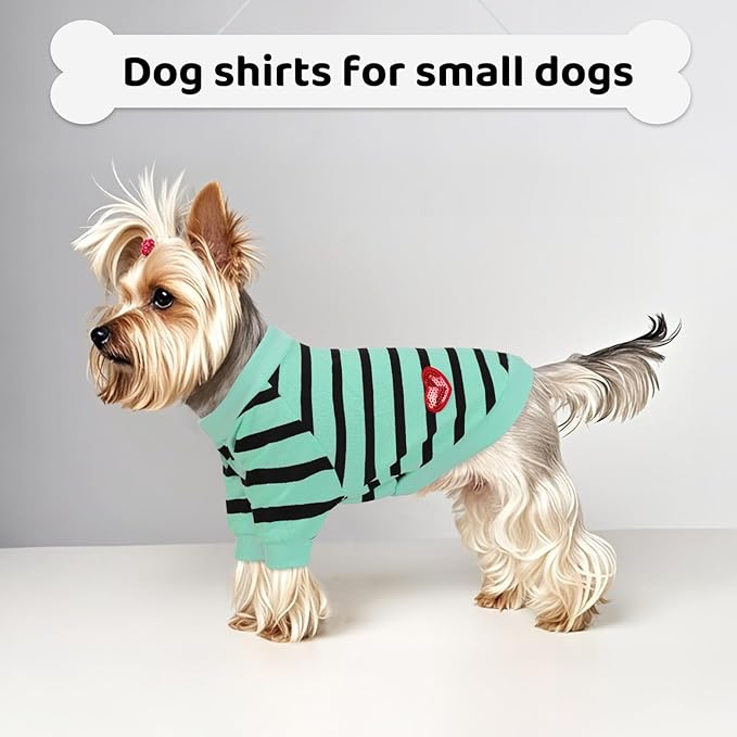 Dog Shirts for Large Dogs, Striped T-Shirts Pets Vest Pet Apparel Tee Shirts Dog Tank Top Spring Summer Suitable for Chihuahua French Bulldog Bichon Shih Tzu
