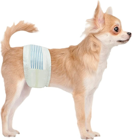 BV Dog Diapers Male X-Small (Waist 9-14 in) Super Absorbent - 50 Count Disposable - Doggie Diapers with Wetness Indicator - Adjustable Male Dog Wraps - Ideal for Incontinence/Training (Pack of 8)