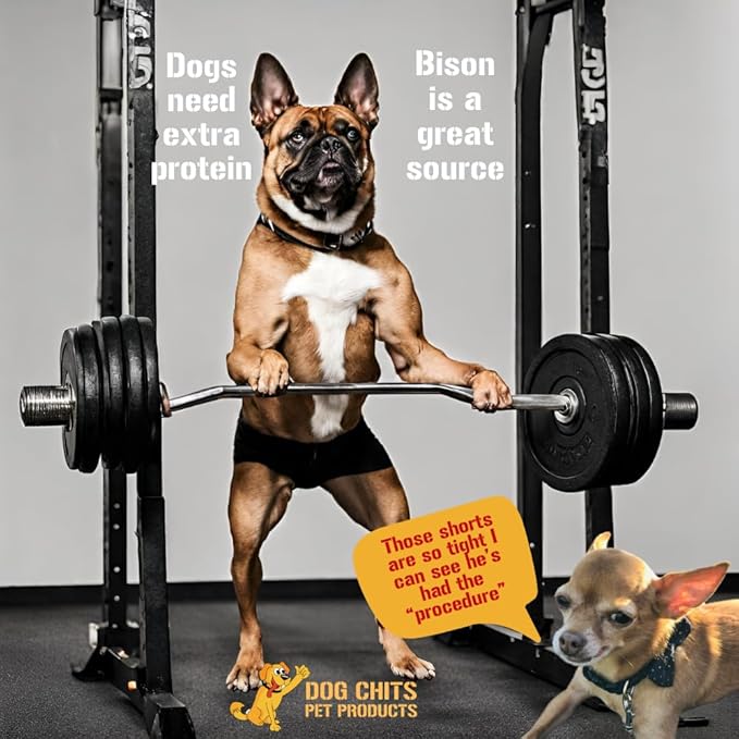 Dog Chits Bison Lung Food Topper for Dogs & Puppies - Single Ingredient, High Protein, Grain Free & Easy to Digest - Natural Dog Treats for Picky Eaters - Sprinkle on Food - Made in USA - 7 oz