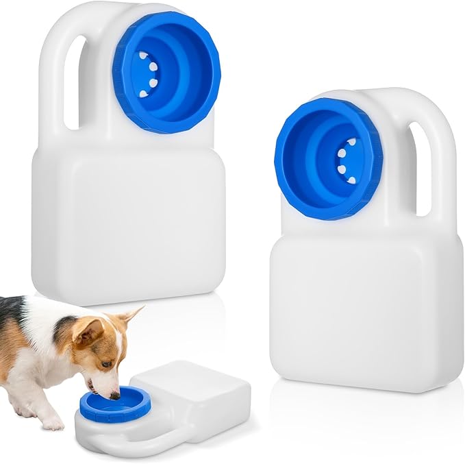 2 Pcs 3 Quart Portable No Spill Dog Travel Water Bowl Leakproof Pet Water Dispenser for Small Large Dogs Cats, Camping Hiking Car RV Boat