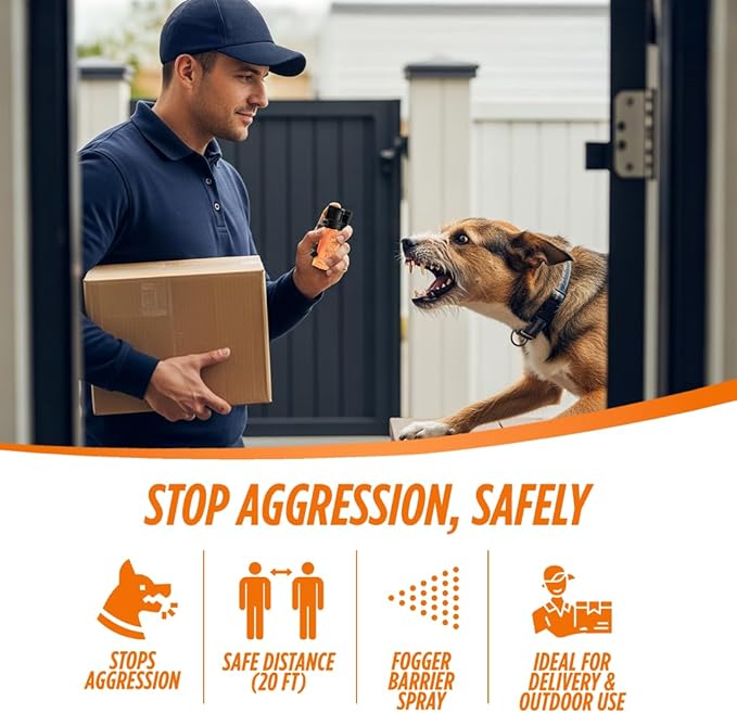 Citronella Dog Deterrent Spray, Dog Spray Self Defense, Training and Barking, Long-Range Dog Repellent, Portable Canister (0.5oz / 2oz)