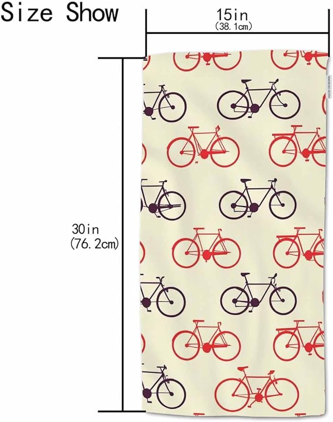 HGOD DESIGNS Bicycle Vintage Gear Cotton Bath Towels for Kitchen & Spa 15"X30"