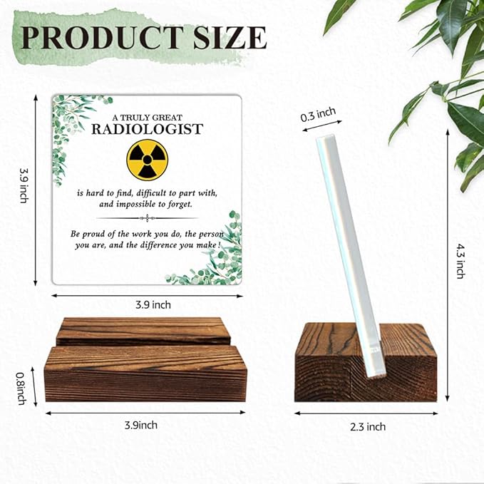 A Truly Great Radiologist Acrylic Sign with Wood Stand, Funny Present for Coworker, Fun X-ray Tech Office Plaque Desk Decor, Radiologic Technologist Appreciation Thank You Gifts for WomeN