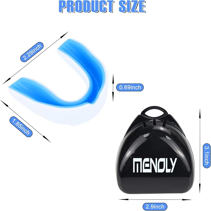 MENOLY 6 Pack Youth Mouth Guard, Sport Mouth Guard with 6 Portable Cases for Football Basketball Boxing MMA Wrestling Hockey