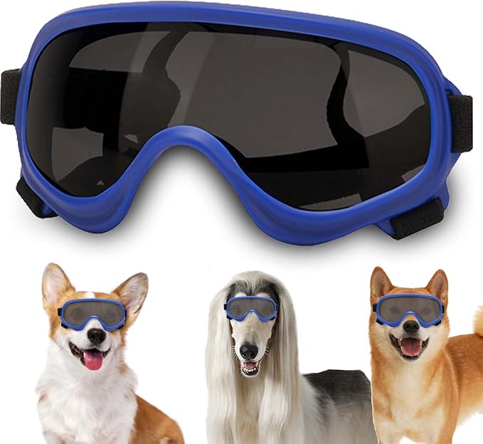 Dog Sunglasses,Doggles Anti-UV Protection, Pet Sunglasses with Adjustable Strap, Suitable for Motorcycle Car Driving Bike Riding Hiking Swimming Wind Dust Fog Dog Eye Protection