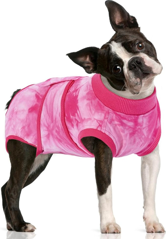FUAMEY Surgery Recovery Suit for Medium Dogs,Dog Surgery Suit Female Spay Male Dogs Neuter Recovery Shirt Dog Onesie Anti Licking Abdominal Wounds Pet Bodysuit Skin Conditions Rose Dye M