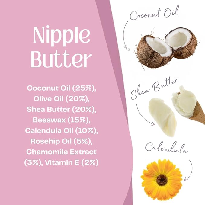 Nipple Soothing Balm for Nursing Dogs & Cats – Lick-Safe, Lanolin-Free, All-Natural Nipple Butter – Soothes Chapped & Cracked Skin – Coconut Oil, Shea Butter, Vitamin E, 2.11 oz