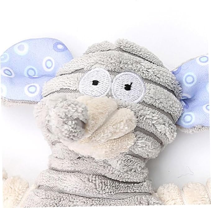 Dog Toys Corduroy Molar Pet Toys Sound for Chewing Playing Cute Stuffed Animal for Home and Grey